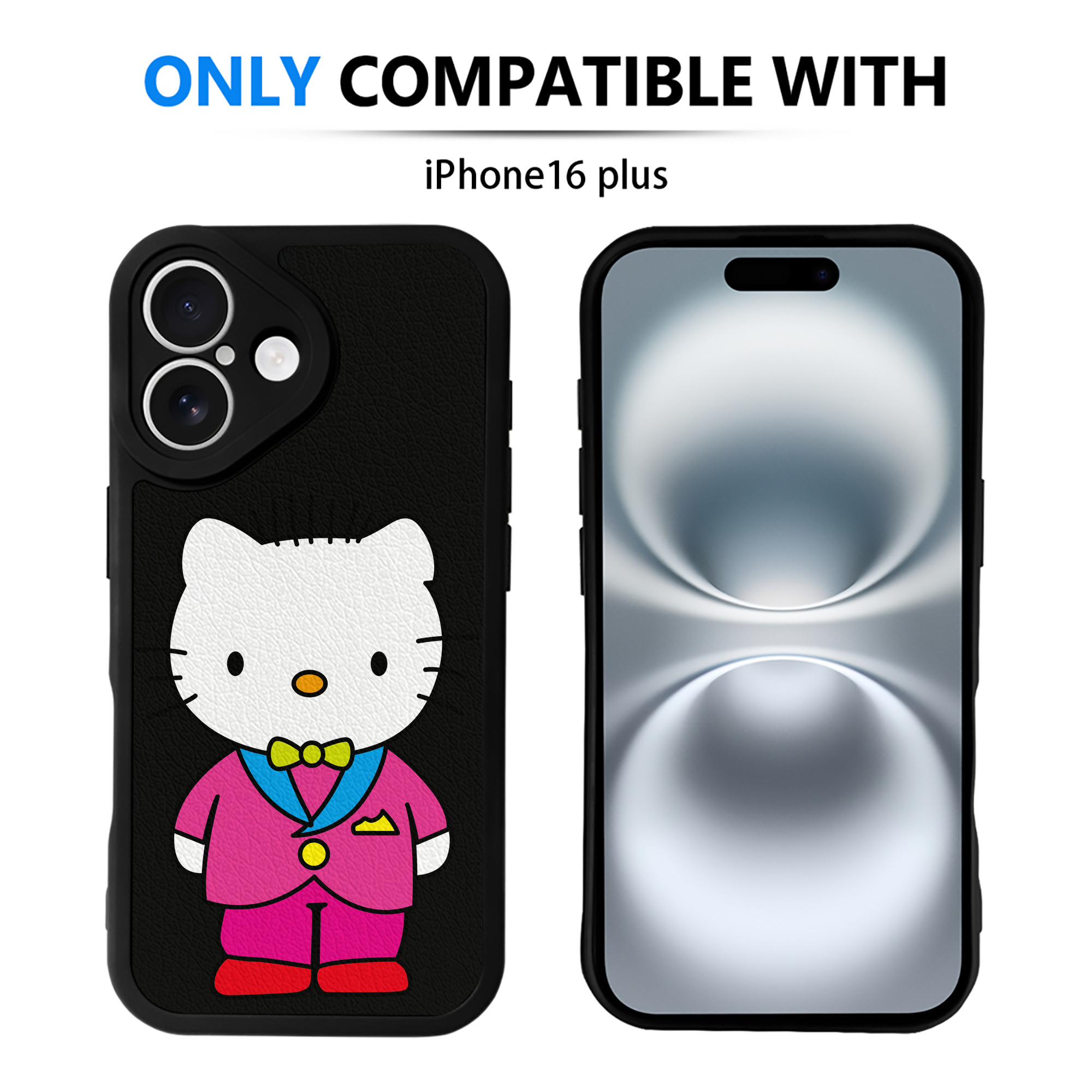 （画像用） Hello Kitty ハローキティ 【iPhone 16シリーズ対応】シリコンスマホケース（レザー調） 材質：シリコン